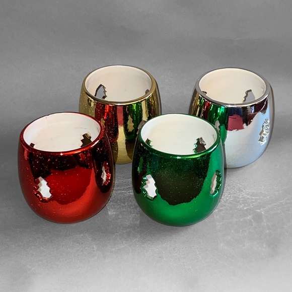 4Piece Metallic Holiday Votive Holders - Picture 1 of 12
